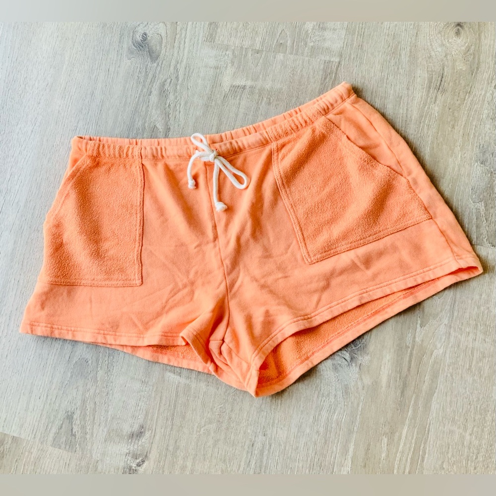 aerie Peach Terrycloth Drawstring Shorts XL